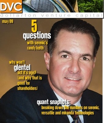 Click the image for the May, 2009 Cantech Letter interview with Serenic President and CEO Randy Keith.