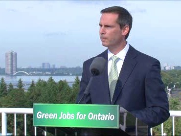 Ontario Premier Dalton McGuinty unveils that province's Green Energy Act on September 24, 2009.