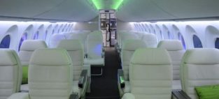 Inside a full scale model interior of a Bombardier CSeries. Byron Capital analyst Tom Astle says the company's commercial aircraft business has been a drag on overall valuation, but may be improved by it recent deal with the Commercial Aircraft Corporation of China.