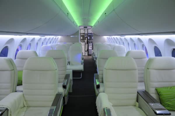 Inside a full scale model interior of a Bombardier CSeries. Byron Capital analyst Tom Astle says the company's commercial aircraft business has been a drag on overall valuation, but may be improved by it recent deal with the Commercial Aircraft Corporation of China.