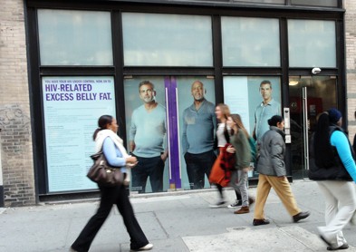 A vinyl wrapped awareness display for Egrifta in Manhattan's Chelsea District. Byron Capital's Douglas Loe says he is optimistic about Egrifta's potential, but that regulatory risk in the Latin American and European markets remains a concern. 