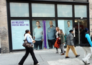 A vinyl wrapped awareness display for Egrifta in Manhattan's Chelsea District. Byron Capital's Douglas Loe says he is optimistic about Egrifta's potential, but that regulatory risk in the Latin American and European markets remains a concern.