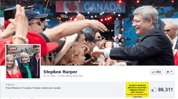 Stephen Harper’s Facebook post on wireless code sparks strong reaction