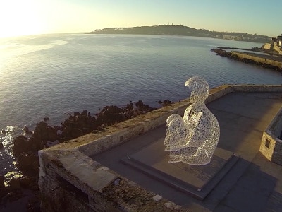 The Nomad, by Spanish sculptor Jaume Plensa, one of the interactive monuments in Antibes.