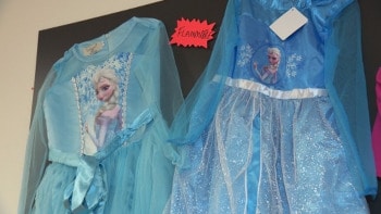 Counterfeit “Disney” dresses made from flammable material. Source: ITV 