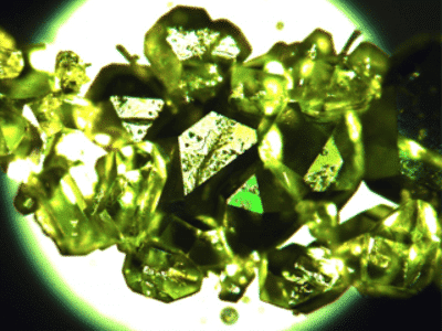 An aggregate of synthetic zhemchuzhnikovite - Igor Huskić, Friščić Research Group, McGill University