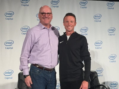 Intel Capital president Wendell Brooks with Kinduct CEO Travis McDonough