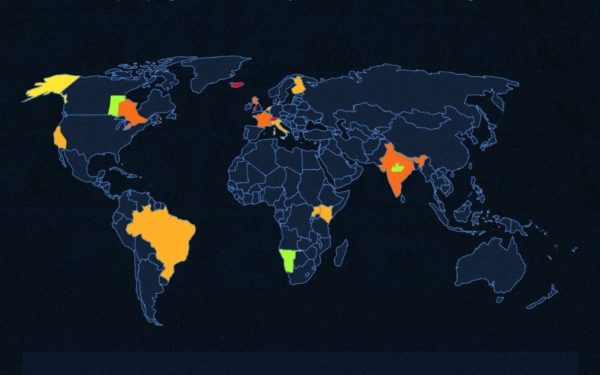 A map of places Universal Basic Income has been implemented or where pilot programs have been initiated. (via Futurism)