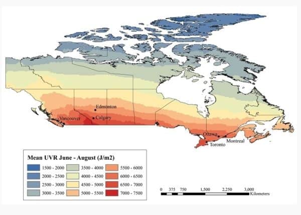 Sunburn risk canada